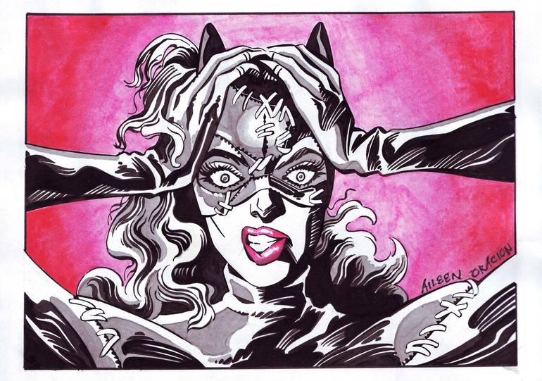 Batman POP Art: CATWOMAN Michelle Pfeiffer Comic Portrait Painting by  Aileen Oracion | Saatchi Art