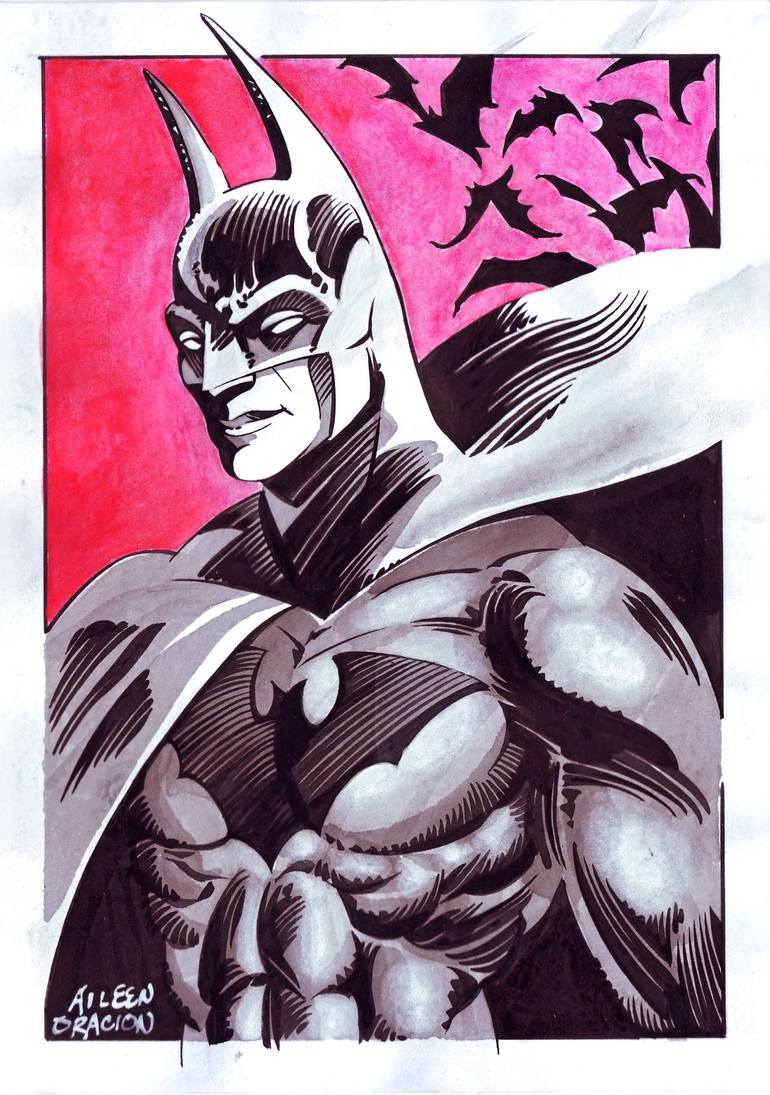 Batman Art Print 8x10" Vect-o-Grunge Style Signed by Artist 