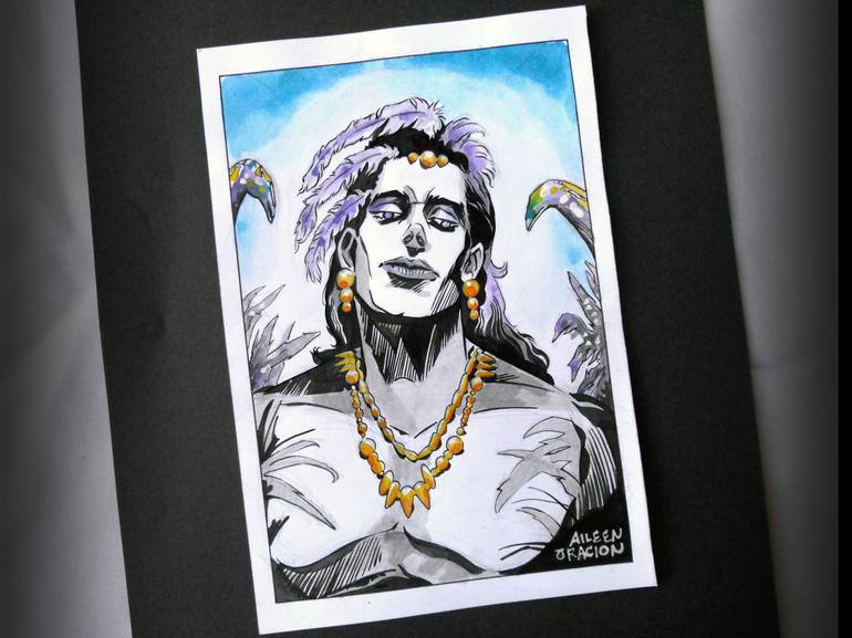 Jotaro Kujo Portrait: JOJO Anime Pop Art Painting by Aileen Oracion