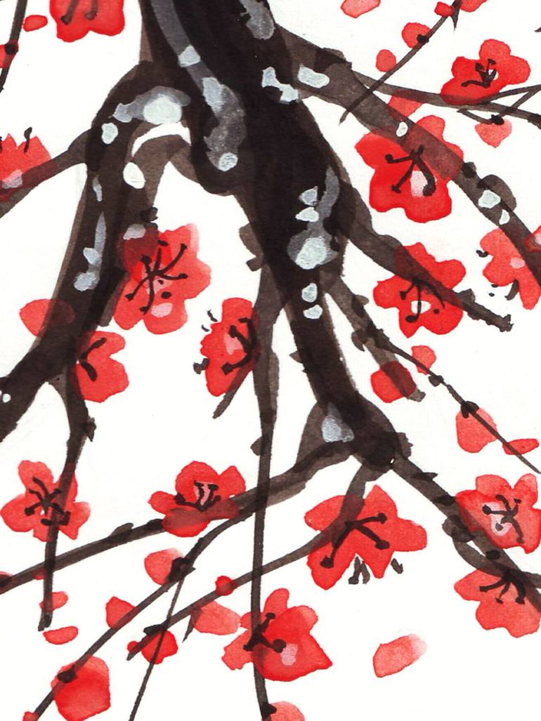 Original Art Deco Floral Painting by Aileen Oracion