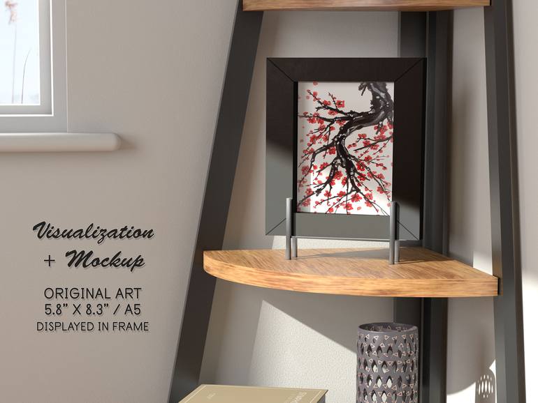 Original Art Deco Floral Painting by Aileen Oracion