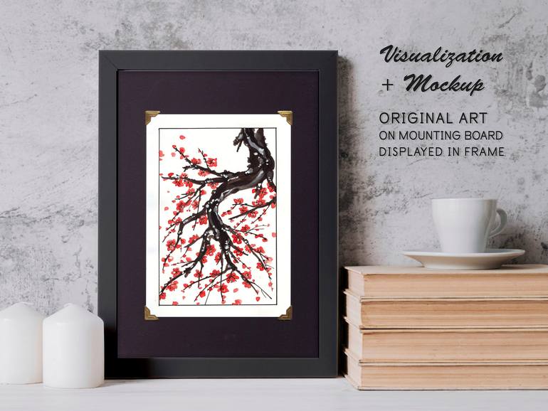 Original Art Deco Floral Painting by Aileen Oracion