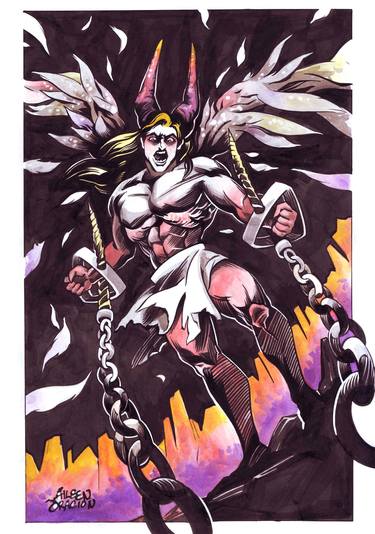 Lucifer Satan in Chains Fantasy Comic Art thumb