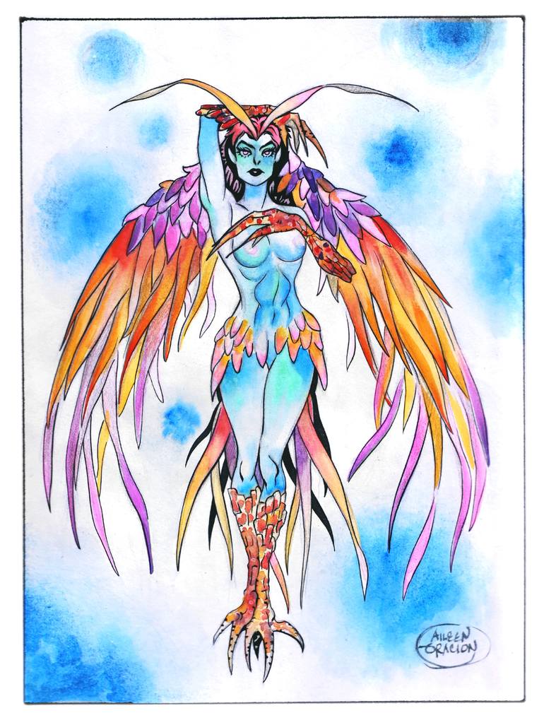 MYTHOLOGY: The Harpy Silene Sirene Devilman Anime Manga Comic Art Painting  by Aileen Oracion | Saatchi Art