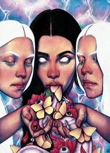 Original Surrealism Women Painting by Roselin Estephanía
