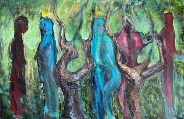 Original Abstract Expressionism People Paintings by Irene Kovalevskaya