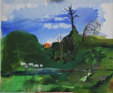 Original Abstract Expressionism Landscape Painting by Kenneth Bradshaw