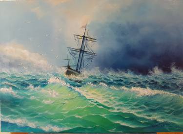 Print of Seascape Paintings by valentyna hermashova