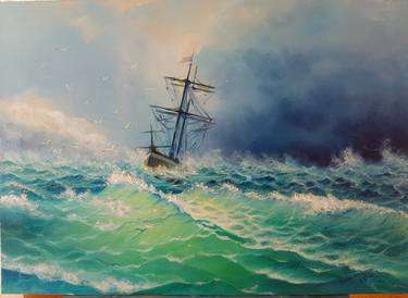 Original Fine Art Seascape Paintings by valentyna hermashova