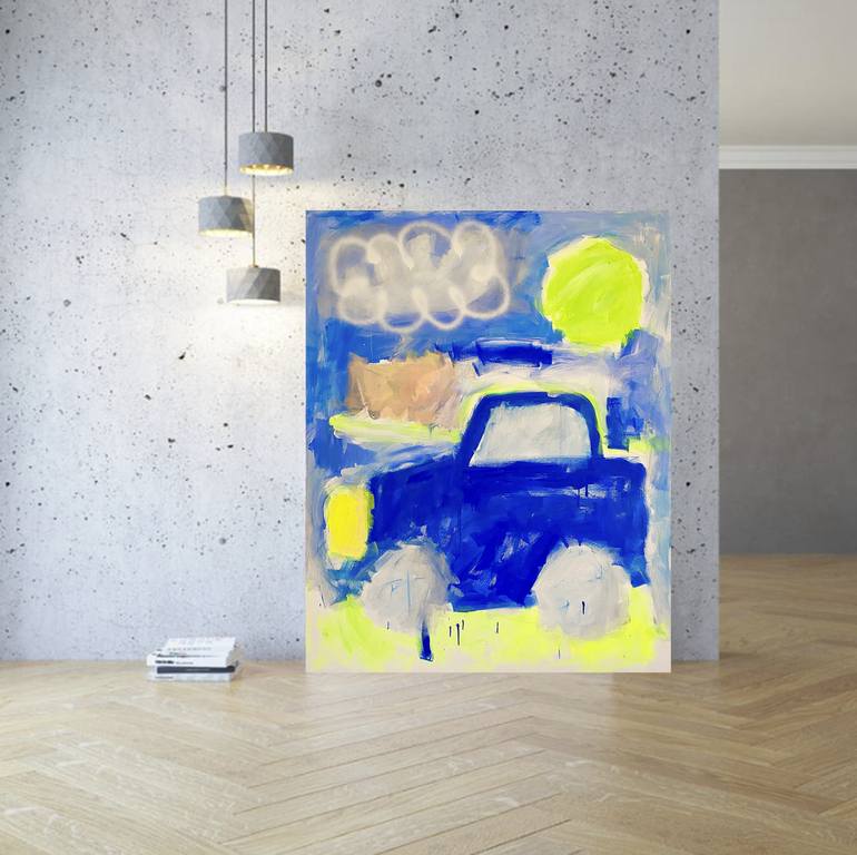 Original Expressionism Car Painting by Kathy Wright