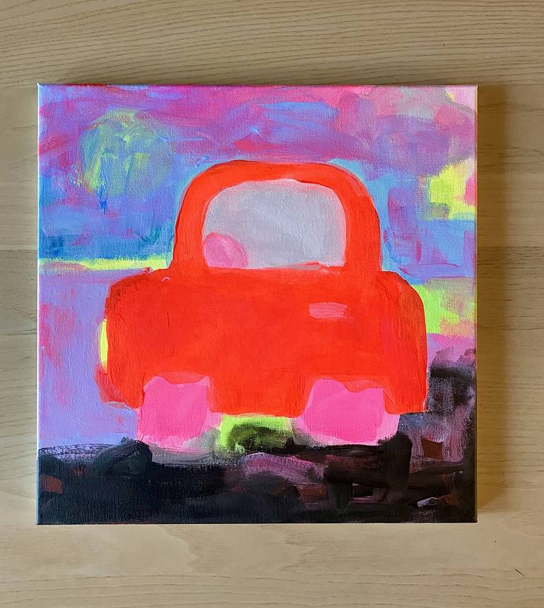 Original Fine Art Car Painting by Kathy Wright