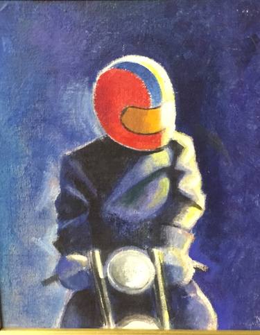 Print of Fine Art Motorbike Paintings by The Original Anonymous Painter OAP