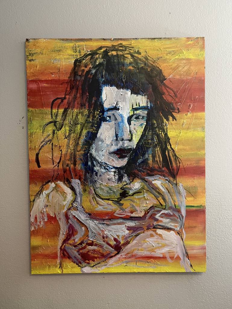 Original Abstract Expressionism Women Painting by Micah Chaim Thomas
