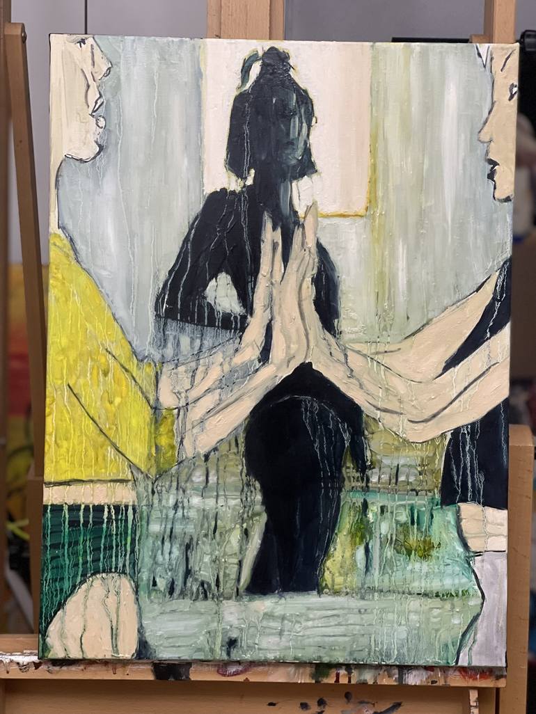 Original Abstract Expressionism Women Painting by Micah Chaim Thomas