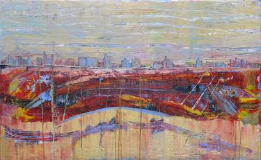 Original Abstract Cities Paintings by Loretta Kaltenhauser