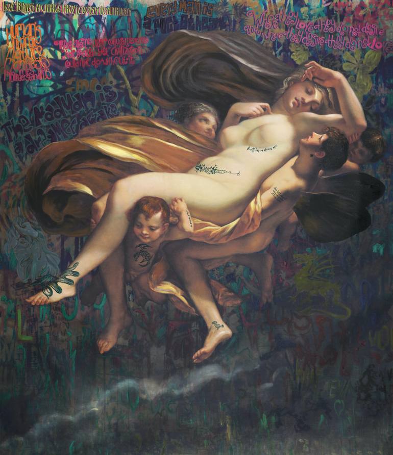 Original Expressionism Women Painting by Wilhem Von Kalisz