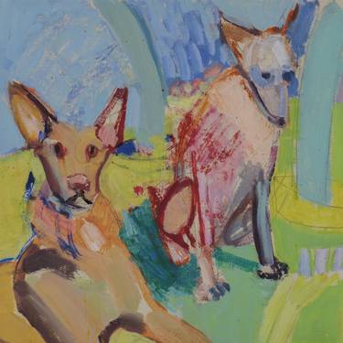 Print of Abstract Expressionism Dogs Paintings by Julie Karpodini