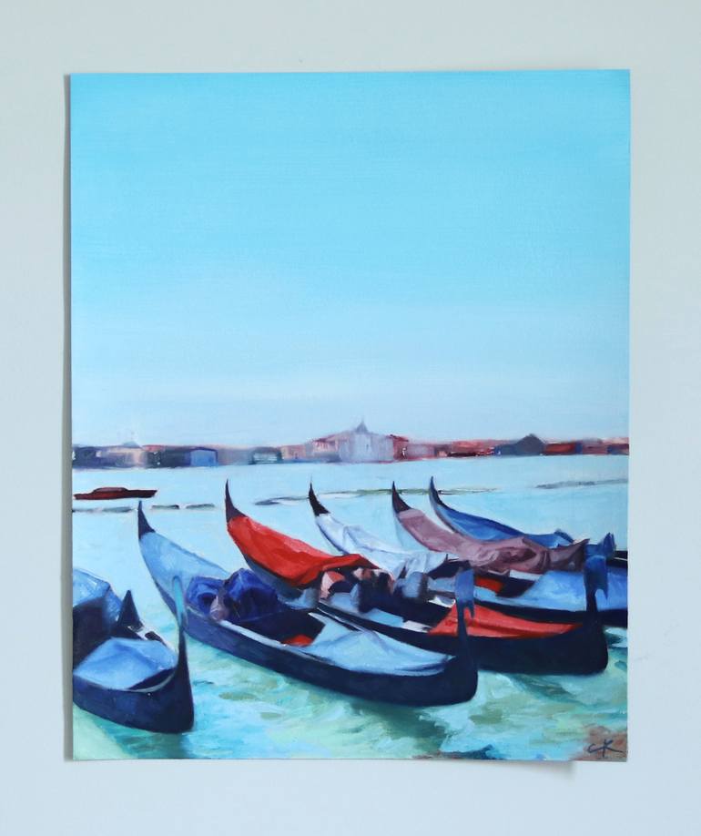 Original Impressionism Boat Painting by Claire Kendall