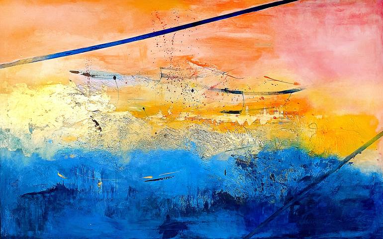 Original Abstract Expressionism Abstract Painting by Iwona Borkowska