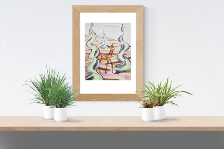 Original Abstract Animal Painting by Lia Amarta Ignatova