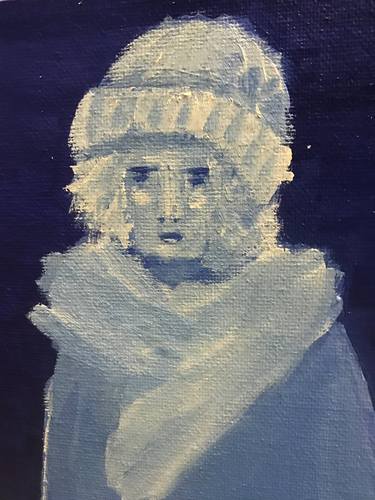 Original Abstract Portrait Painting by Angelika Analog