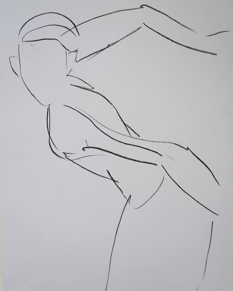Print of Minimalism People Drawings by Liudmyla Natsvlishvili