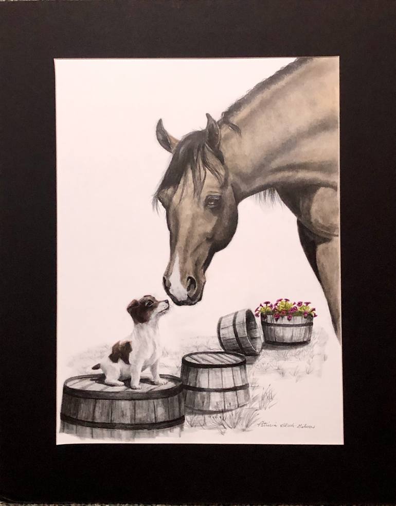Original Conceptual Horse Drawing by Patricia  Gibson
