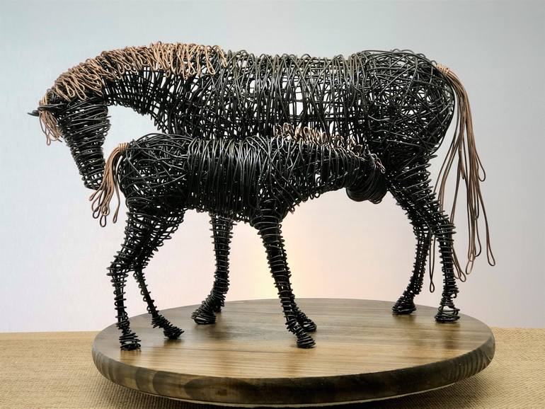Original Fine Art Horse Sculpture by Patricia  Gibson
