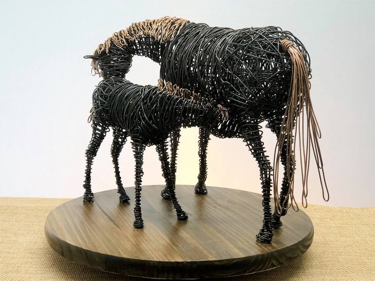 Original Fine Art Horse Sculpture by Patricia  Gibson