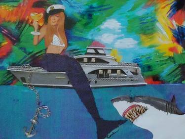 Print of Surrealism Boat Collage by Teresa Smith