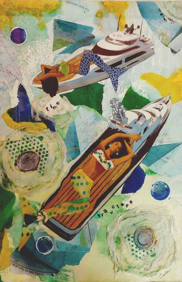 Print of Modern Boat Collage by Teresa Smith