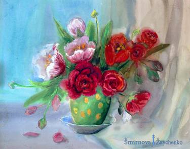 Print of Realism Floral Paintings by Irene Smirnova