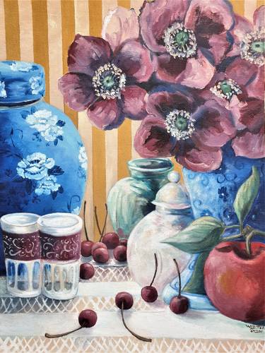 Original Expressionism Floral Paintings by Willem Lotter
