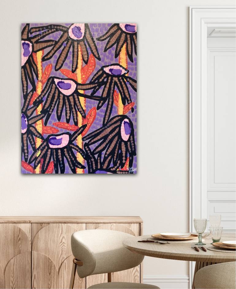 Original Abstract Botanic Painting by Kim Magee