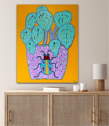 Original Abstract Expressionism Still Life Mixed Media by Kim Magee