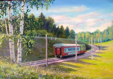 Print of Train Paintings by Yulia Mashkova