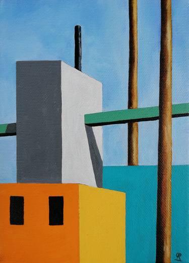 Original Cubism Architecture Paintings by Ginie Ruitenbeek