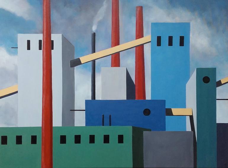 Factories Painting by Ginie Ruitenbeek Saatchi Art