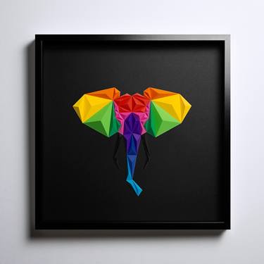 Elephant Multicolor - Black | Paper Artwork thumb