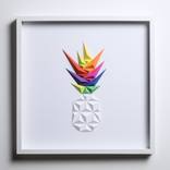 MULTICOLOR PINEAPPLE | Paper Artwork by Tayfun Tinmaz