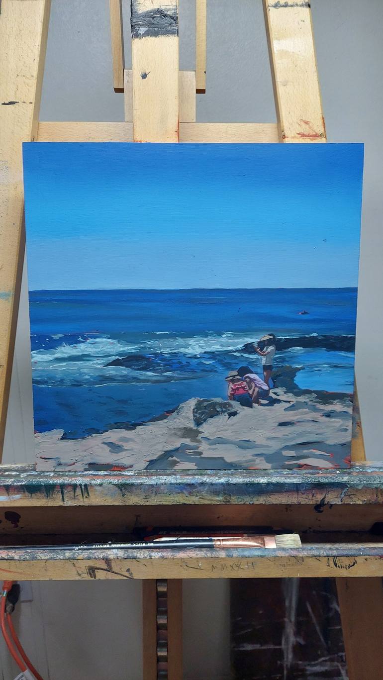 Original Impressionism Beach Painting by Jacob laCour