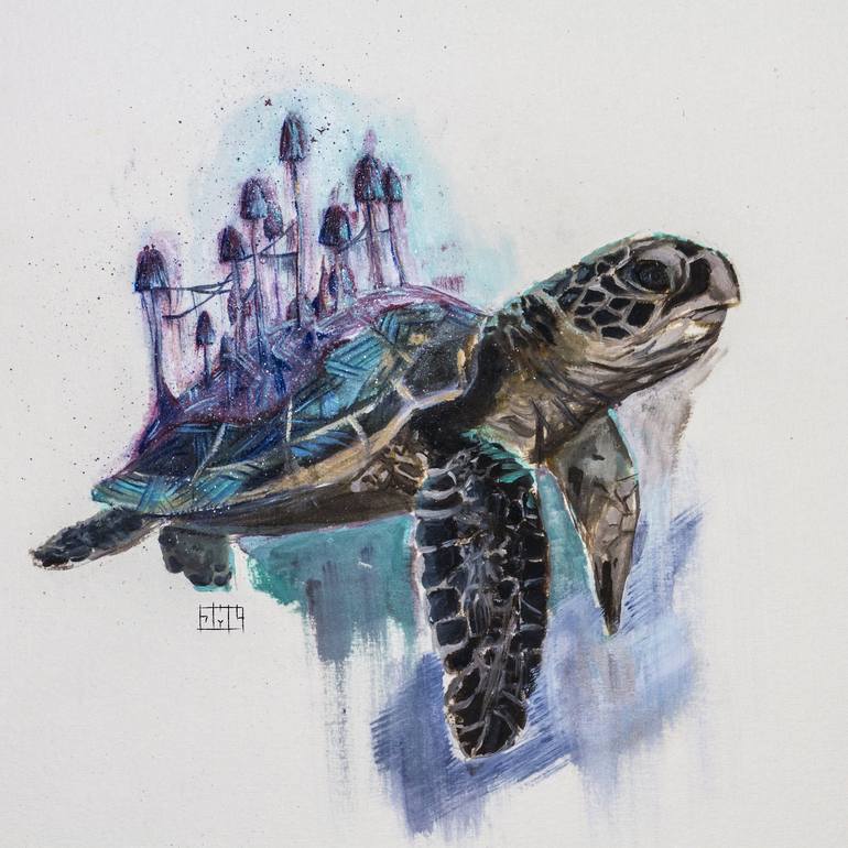 trippy turtle drawings