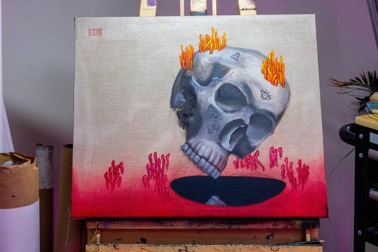 Original Surrealism Mortality Painting by Jacob laCour