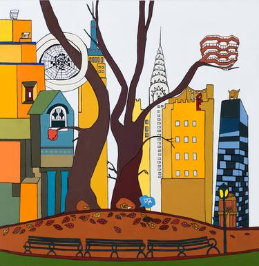 Original Pop Art Cities Paintings by Junga C