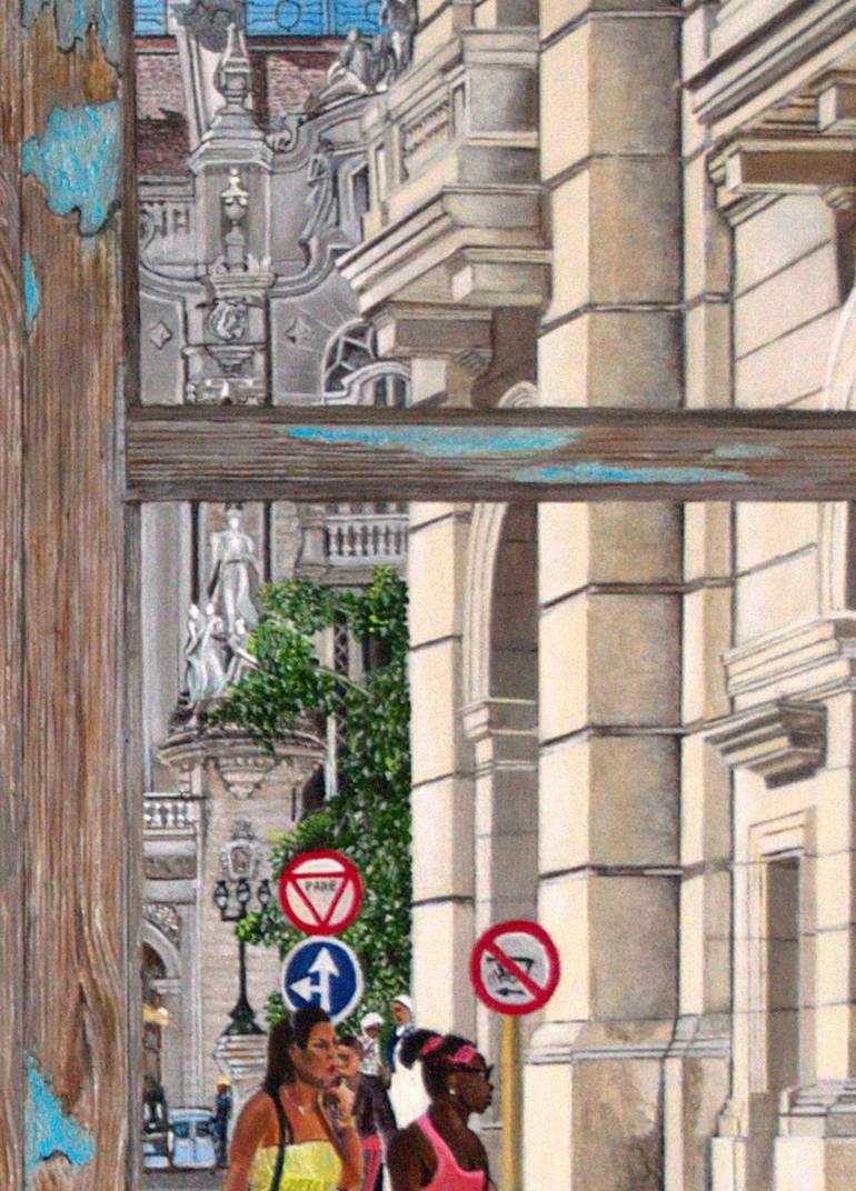 Original Figurative Cities Painting by Fred Hanson