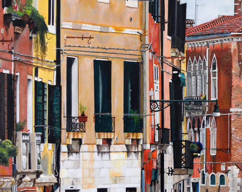 Original Figurative Cities Painting by Fred Hanson
