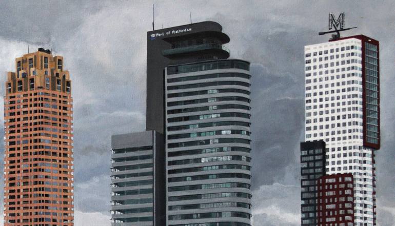 Original Figurative Cities Painting by Fred Hanson