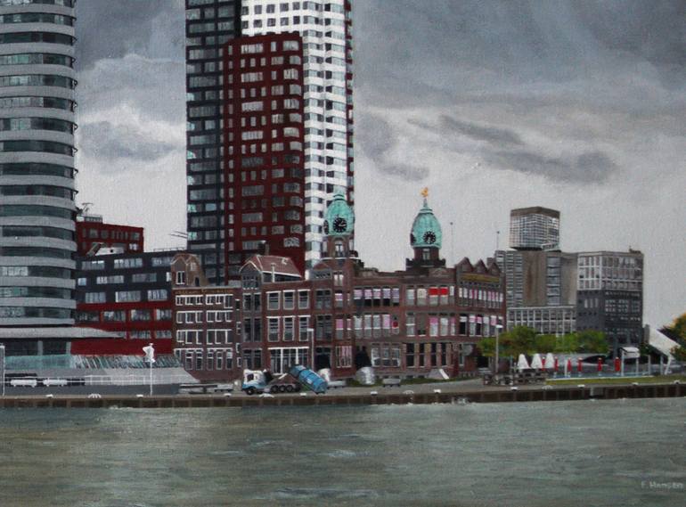 Original Fine Art Cities Painting by Fred Hanson