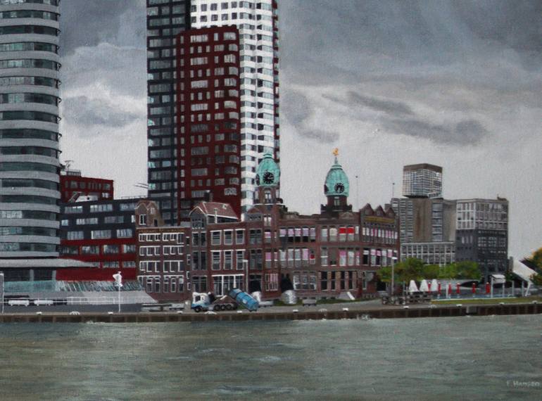 Original Figurative Cities Painting by Fred Hanson