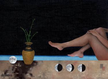 Original Abstract Women Paintings by Benjamin Alejandro Luna Ramírez
